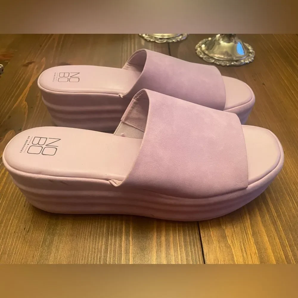 NOBO chunky faux suede slides size 10